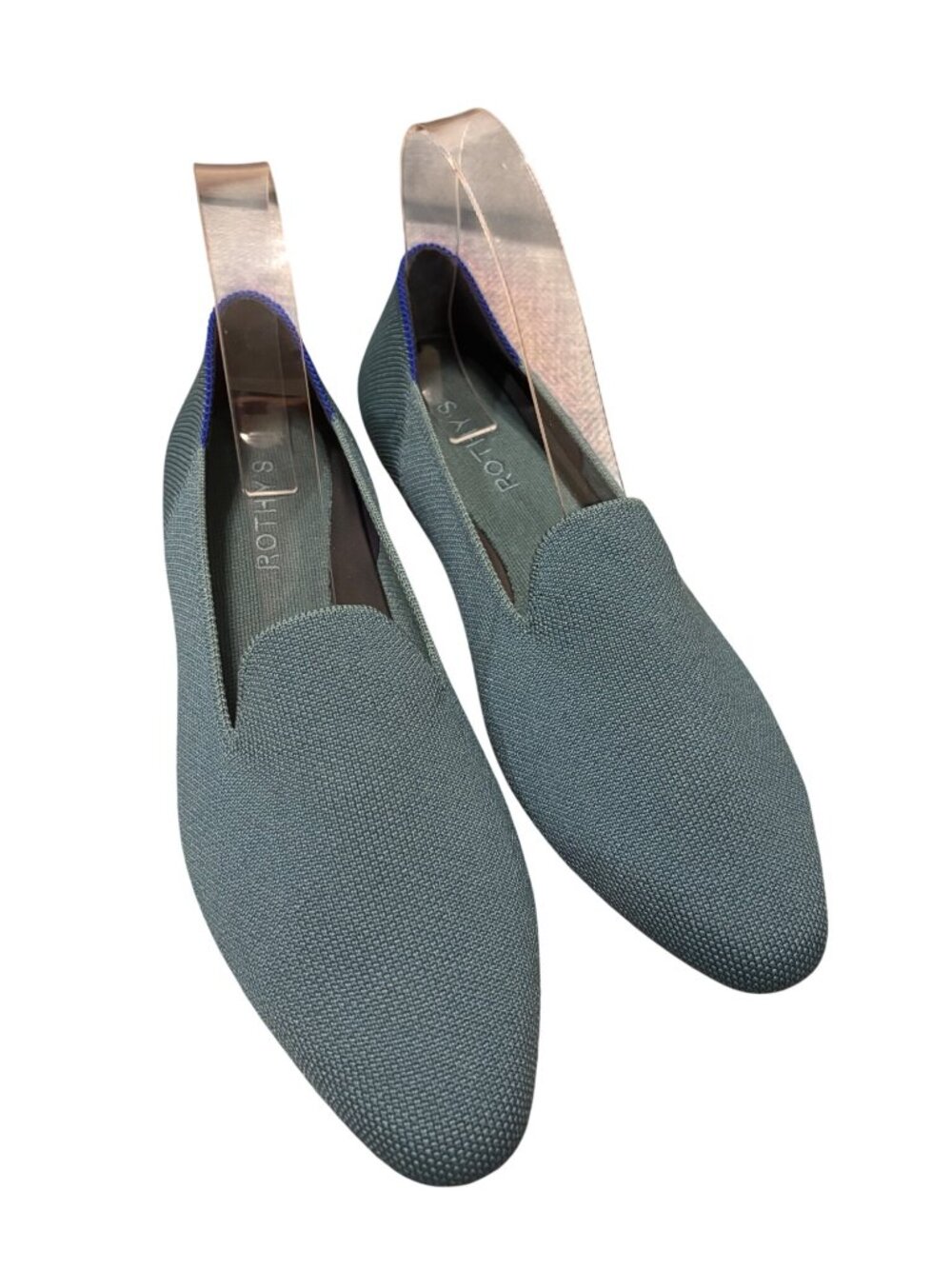 Rothys Women’s Slip-On Loafers Size 8.5 Blue Knit Comfort Shoes Lightweight
